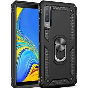 Samsung Galaxy A7 2018 Kılıf Ultra Koruyan Yüzüklü Tank Stand Olan Mıknatıslı Voyotank