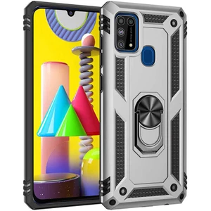 Samsung Galaxy M31 Kılıf Ultra Koruyan Yüzüklü Tank Stand Olan Mıknatıslı Voyotank