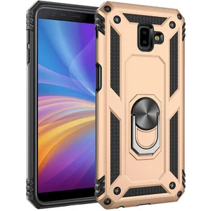 Samsung Galaxy J6 Plus Kılıf Ultra Koruyan Yüzüklü Tank Stand Olan Mıknatıslı Voyotank