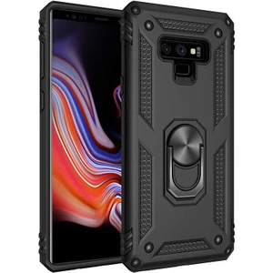 Samsung Galaxy Note 9 Kılıf Ultra Koruyan Yüzüklü Tank Stand Olan Mıknatıslı Voyotank