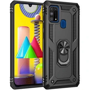 Samsung Galaxy M31 Kılıf Ultra Koruyan Yüzüklü Tank Stand Olan Mıknatıslı Voyotank