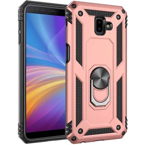 Samsung Galaxy J6 Plus Kılıf Ultra Koruyan Yüzüklü Tank Stand Olan Mıknatıslı Voyotank
