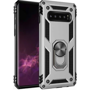 Samsung Galaxy S10 Plus Kılıf Ultra Koruyan Yüzüklü Tank Stand Olan Mıknatıslı Voyotank