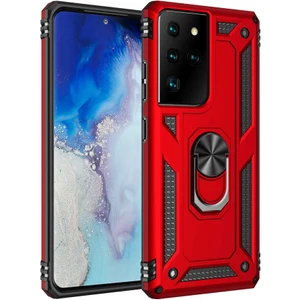 Samsung Galaxy S21 Ultra Kılıf Ultra Koruyan Yüzüklü Tank Stand Olan Mıknatıslı Voyotank