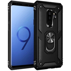 Samsung Galaxy S9 Plus Kılıf Ultra Koruyan Yüzüklü Tank Stand Olan Mıknatıslı Voyotank