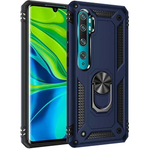 Xiaomi Mi Note 10 Kılıf Ultra Koruyan Yüzüklü Tank Stand Olan Mıknatıslı Voyotank