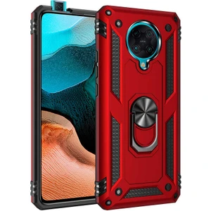 Xiaomi Poco F2 Pro Kılıf Ultra Koruyan Yüzüklü Tank Stand Olan Mıknatıslı Voyotank