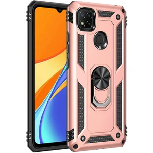Xiaomi Redmi 9c Kılıf Ultra Koruyan Yüzüklü Tank Stand Olan Mıknatıslı Voyotank