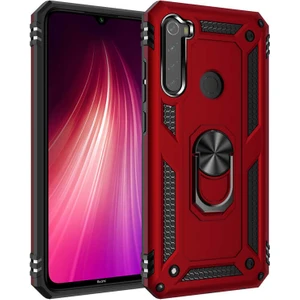 Xiaomi Redmi Note 8 Kılıf Ultra Koruyan Yüzüklü Tank Stand Olan Mıknatıslı Voyotank
