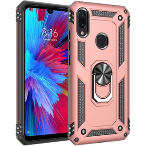 Xiaomi Redmi Note 7 Kılıf Ultra Koruyan Yüzüklü Tank Stand Olan Mıknatıslı Voyotank
