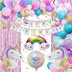 Çıtıpıtıstore Unicorn Lüks Doğum Günü Balon Seti