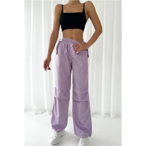 Cof Butik Paça Lastikli Paraşüt Pantolon Lila