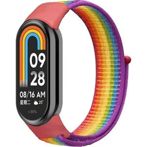 Xiaomi Mi Band 8 Uyumlu Hasırlı Kordon Kumaş Spor Cırt Cırt