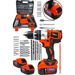 Lieber German Xpro Serii Xr 30 Pcs 58 V 10 Ah Darbeli Titanium Sargılı Lion Akülü Turbo Şarjlı Vidalama Matkap