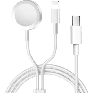 iphone Wireless Lightning Charger Apple Saat+ Telefon Şarj Kablosu(For Apple Watch Se/7/6/5/4/3/2/1