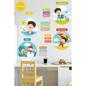 Mevsimleri Öğreniyorum Çocuk Odası - Okul - Sınıf Sticker Seti