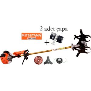 Japon Benzinli Yan Tırpan + Toprak Çapalama Aparatı (2 Adet Çapa) 4.2kw 5.7hp