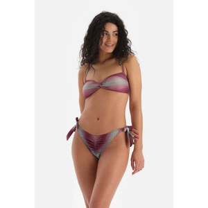 Bordo - Yeşil Üçgen Geniş Bikini Üst