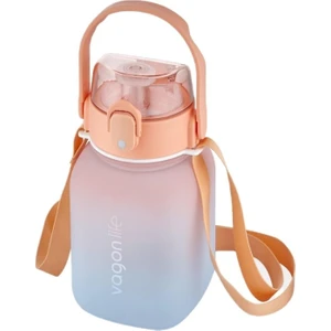 1100ML Çocuk Askılı Pipetli/pipetsiz Kullanım Çift Renk Softtouch Motivasyon Matarası