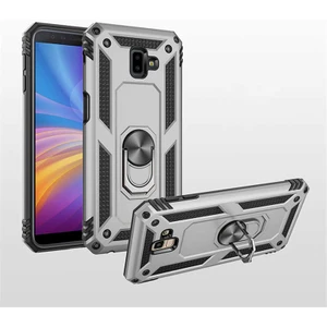 Samsung Galaxy J6 Plus Kılıf Ultra Koruyan Yüzüklü Tank Stand Olan Mıknatıslı Voyotank