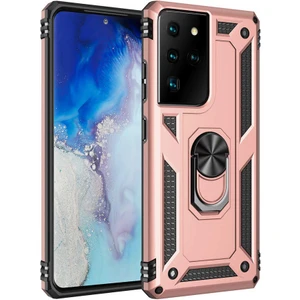 Samsung Galaxy S21 Ultra Kılıf Ultra Koruyan Yüzüklü Tank Stand Olan Mıknatıslı Voyotank