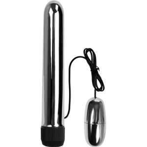Hızlıexpress Fantastik Titreşimli Metal Vibratör Mastürbatör 17 cm Anal ve Vajinal Dildo