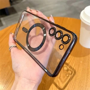 Galaxy S23 Plus Kılıf Magsafe Şarj Özellikli Kamera ve Lens Korumalı Esnek Silikon Dempre Case