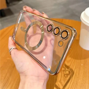Galaxy S23 Plus Kılıf Magsafe Şarj Özellikli Kamera ve Lens Korumalı Esnek Silikon Dempre Case