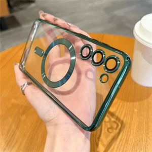 Galaxy S23 Plus Kılıf Magsafe Şarj Özellikli Kamera ve Lens Korumalı Esnek Silikon Dempre Case