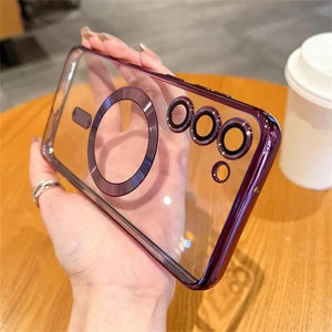 Galaxy S23 Kılıf Magsafe Şarj Özellikli Kamera ve Lens Korumalı Esnek Silikon Dempre Case
