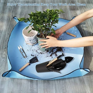 Tineke Çiçek Saksı Toprağı Aktarımı Için Su Geçirmez Ped 50X50 cm 1 Adet Mavi