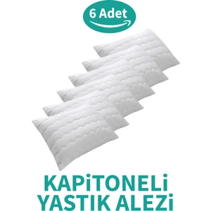 Kapitoneli Yastık Alezi 6'lı Pamuklu Fermuarlı Kapitone Yastık Koruyucu Yastık Kılıfı