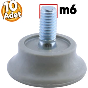 Bingo Rotil Ayakları M6 Civatalı Mm Gri Profil Ayağı 2.5 Cm (10 Adet)