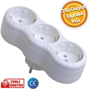 Golyat 3 Lü Topraklı Çoklu Grup Priz Çoğaltma Üçlü Fiş Piriz