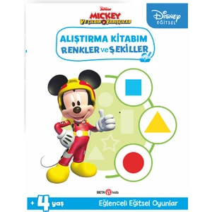 Disney Eğitsel Mickey ve Çılgın Yarışçılar Alıştırma Kitabım Renkler ve Şekiller