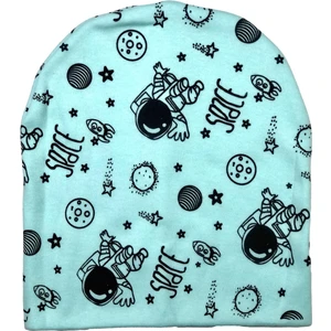 Cramerr Baby Çift Katlı Penye Interlok Bebek Çocuk Bere (Space Baskılı)