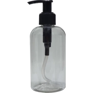Cam Görünümlü Plastik Şeffaf Şişe Sabunluk Pompalı 250 ml