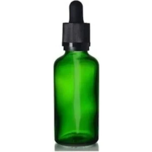 Yeşil Cam Şişe 30 ml Cam Damlalıklı 3 Adet