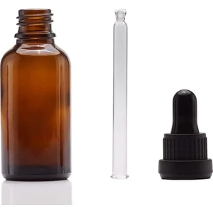 Amber Cam Şişe 30 ml Cam Damlalıklı 50 Adet
