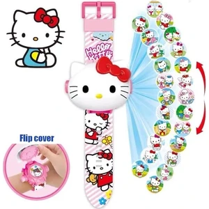 Hello Kitty 3D Projeksiyonlu Saat 24 Farklı Karakteri Duvara Yansıtır