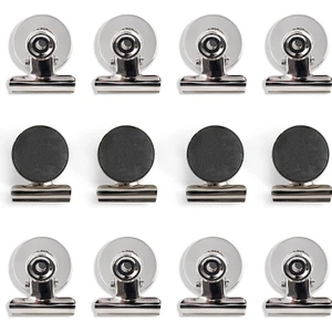 12 Adet Mıknatıslı Mandallı Buzdolabı Magnet Fotoğraf Kağıt Evrak Tutucu