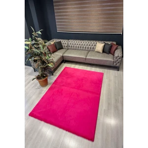 Extra Carpet Modern Tavşan Tüyü Yumuşacık Tüy Dökmez Peluş Halı Fuşya