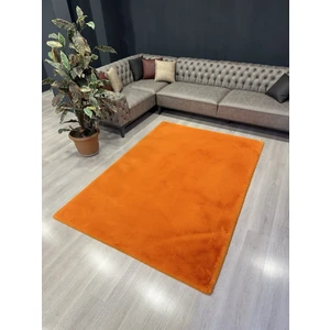 Extra Carpet Modern Tavşan Tüyü Yumuşacık Tüy Dökmez Peluş Halı Turuncu