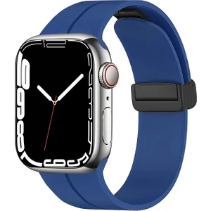Heptek İletişim Apple Watch Seri 2/3/4/5/6/7/8/se 42/44/45MM Magnetic Tokalı A+ Kalite Sport Silikon Kordon (Krd-84)