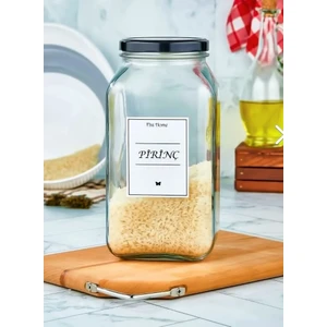 Fbz Home Dekoratif Mutfak Düzenleyici Pirinç Kavanozu 3000 ml Cam Saklama Kabı
