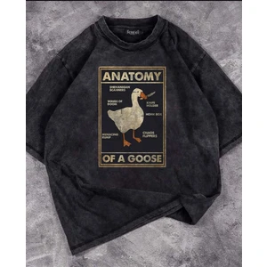 Touz Moda Duck Anatomy Eskitme T-Shirt