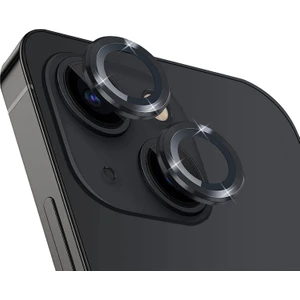 iPhone 14 Plus Alüminyum Alaşım Çerçeveli Tempered Glass Kamera Lens Koruyucu