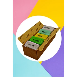 5'li Unisex Colors Lüks Kutulu Organik Pamuk Yenidoğan ve  Bebek Çorabı