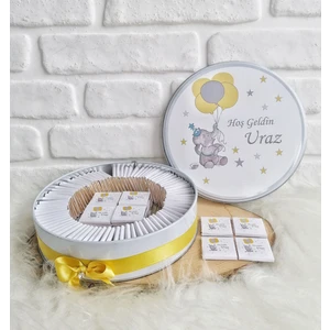 150 Adet Isme Özel Sarı Fil Konsept Erkek Bebek Çikolata