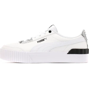 Kadın Puma White-Puma Black Puma Carina Lift Reptile Beyaz Kadın Günlük Spor Ayakkabı